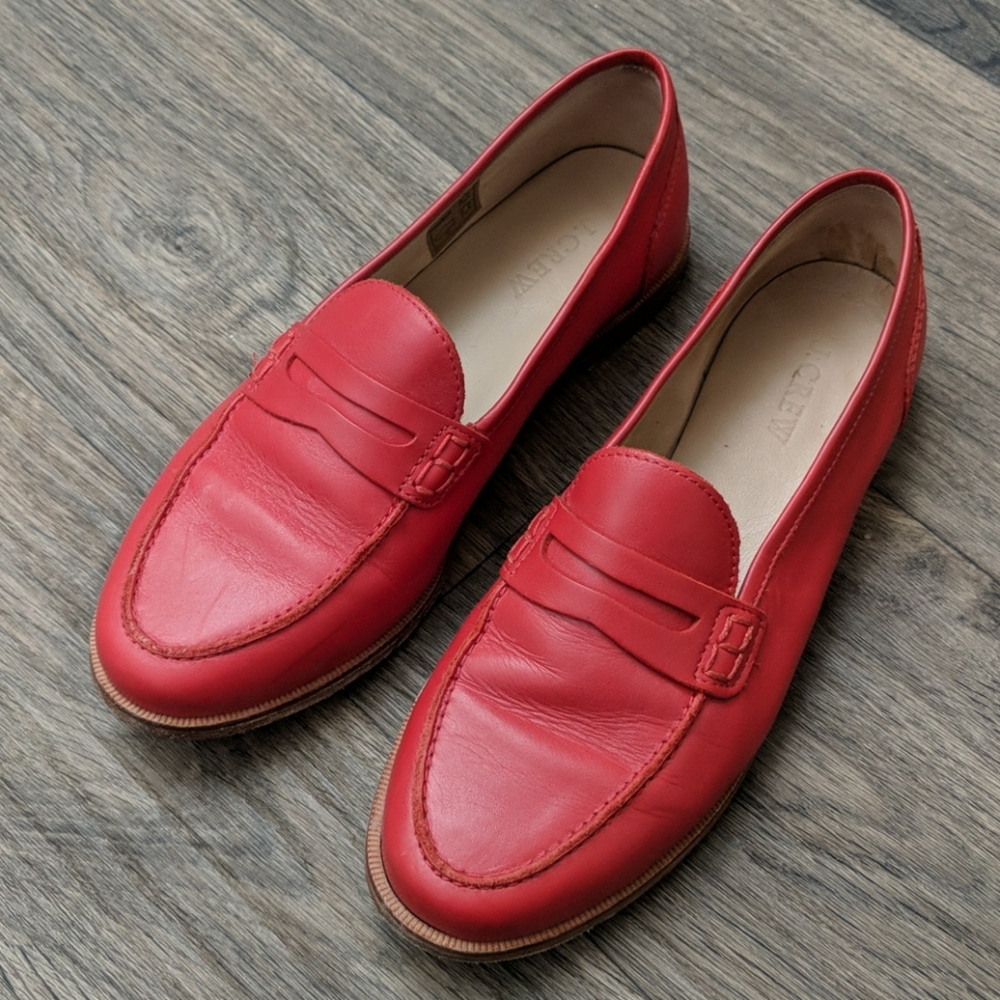 JCrew Red Loafers